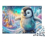 Penguin Joyeux dans Le Pays des Merveilles d'hiver Puzzle De 1000 Pièces Penguin Mignon Jeu Classique pour Enfants Et Adultes, Recyclé 38x26cm/1000pcs
