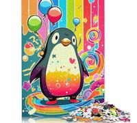 'Penguin Kids Puzzle 1000 Pièces Cadeau Unique Jeu Éducatif Challenge Toy À De Qualité Supérieure Peinture Art pour Adultes Et Enfants À Partir De 12 Ans 1000pcs (75x50cm)