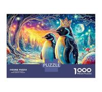 Penguin King Puzzle 1000 Pièces Adultes Et Enfants Dès 14 Ans Penguins in Forêt Magique Puzzle Classique Jouets De Jeu Stimulants Détente Collection 52x38cm/1000pcs