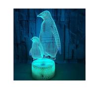 Penguin Lamp for Kids, Changing Illusion Animal Night Light with Remote Control Dim Function , Child Bedroom Decor Personalized Birthday Gifts