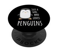 Penguin Lover - Juste Une Fille Qui Aime Les Pingouins PopSockets PopGrip Adhésif
