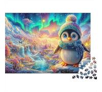 Penguin sous Les lumières aurores Puzzle De 1000 Pièces Penguin Mignon Amusement De Jeu d'esprit pour Adultes Et Enfants 70x50cm/1000pcs