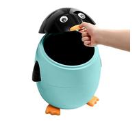 Penguin Trash Can, Cute Animal Waste Bin Basket, Compact Cartoon Garbage Container for Home, Bedroom, Kitchen, Bathroom, Under Desk, Tabletop, Car, Dorm, Living Room, Kids Room