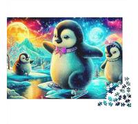 Penguin Trio 1000 Pieces Premium Cardstock Art de l'écharpe d'hiver Jigsaw Puzzle Set Adult After-School Activity Home Gift Brain Training Logic Skill Development 70x50cm/1000pcs