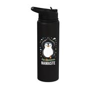 Penguin Yoga Namaste Pose Meditation Cartoon Stainless Steel Insulated Water Bottle