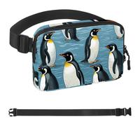 Penguins on the Ice-1514 Sac banane pour homme et femme avec sangle réglable, sac banane tendance pour voyage, plein air, course à pied, randonnée, multicolore, multicolore, 1.5x9.0x5.9in/4x23x15cm