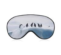 Penguins on The Iceberg Masque de sommeil pour homme et femme avec sangle réglable - Masque occultant doux et respirant - Antidérapant - Essentiels de voyage