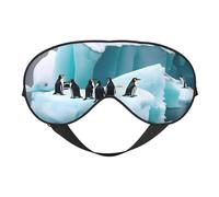 Penguins On The Iceberg Masque pour les yeux confortable respirant réglable pour homme et femme Léger Voyage Yoga Travail