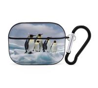 Penguins On The Iceberg - Organiseur pour écouteurs Airpods Pro résistant aux chocs avec mousqueton et clip anti-chute pour Airpods Pro 2ème génération, noir