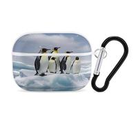 Penguins On The Iceberg - Organiseur pour écouteurs Airpods Pro résistant aux chocs avec mousqueton et clip anti-chute pour Airpods Pro 2e génération, blanc