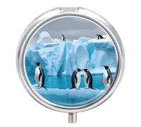 Penguins On The Iceberg Pilulier 3 compartiments étanche pour poche ou sac à main Mini pilulier portable pour médicaments et vitamines