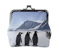 Penguins on The Iceberg - Porte-monnaie compact pour femme avec serrure imperméable pour cadeaux de voyage, Noir , Taille unique, Sac à dos décontracté