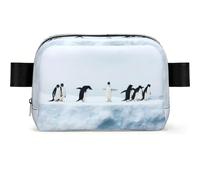 Penguins On The Iceberg Sac banane carré tendance multi-poches avec sangle réglable