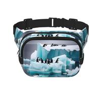 Penguins On The Iceberg Sac banane pour femme avec imprimé Penguins On The Iceberg - Sac banane quotidien pour voyage, course à pied, chasse pour adulte, noir, One Size
