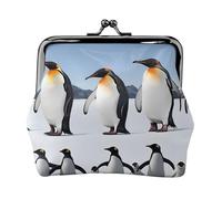 Penguins Porte-monnaie compact pour femme avec serrure imperméable pour cadeaux de voyage, Noir , Taille unique, Sac à dos décontracté