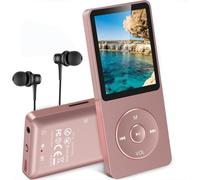 pengwushop-Lecteur Mp3 16 Go Sans Perte Avec Écran 1,8"", 70 Heures De Lecture, Lecteur De Musique Portable Avec Écouteurs, Radio Fm, Enregistrements, Livre Électronique, Carte Tf Jusqu'À 64G, Or Rose