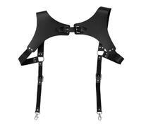 PENGXX Bretelles en Cuir Steampunk Renaissance pour Hommes H Designs Vintage Support Dorsal Boucles en Métal Réglables, Noir , taille unique