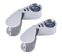 PENGY 2 Pièces 40X LED Loupe de Poche Bijoutier Oeil Boucle de Verre Loupe Loupe Loupe UV Lumière