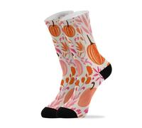 PENGYVV Chaussettes d'automne citrouille orange chaussettes de course funky chaussettes décontractées Crew chaussettes pour femme Gym Trekking