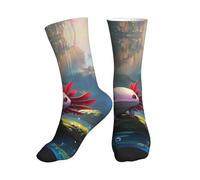 PENGYVV Chaussettes de course axolotl mignonnes pour femme - Chaussettes de sport athlétiques pour randonnée, gym, trekking