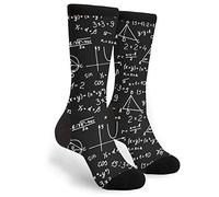 PENGYVV Chaussettes unisexes algèbre, géométrie, abstrait, mathématiques, chaussettes de course à pied, hommes et femmes, chaussettes décontractées amusantes et funky fantaisie, tube ras du cou