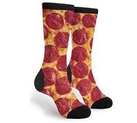 PENGYVV Chaussettes unisexes algèbre, géométrie, abstrait, mathématiques, chaussettes de course à pied, hommes et femmes, chaussettes décontractées amusantes et funky fantaisie, tube ras du cou, Pizza