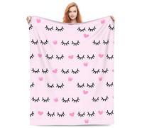 PENGYVV Couverture polaire douce, chaude et confortable pour cils, lit, cils, beauté endormie, cadeau pour canapé, lit, chambre, voyage, 101,6 x 127 cm