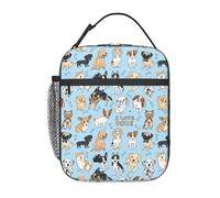 PENGYVV Sac à déjeuner unisexe avec motif « I Love Dogs and Bones » - Réutilisable - Isotherme - Portable - Pour l'école, le travail, le pique-nique, les voyages