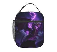 PENGYVV Sac à déjeuner unisexe, motif dragon épique, animal épique, amoureux, réutilisable, isotherme, portable, sac à main pour l'école, le travail, le pique-nique, les voyages