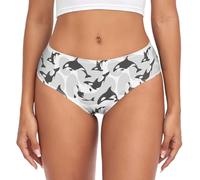 PENGYVV Sous-vêtement pour femme - Orque - Classique - Doux et respirant, multicolore, XS