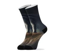 PENGYVV Tornado Highway Storms Chaussettes unisexes respirantes pour homme Pour la gym et le trekking