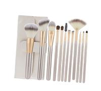PENIKOKO 1 ensemble Set de Pinceaux de Maquillage Rice avec Sac Pinceau à Mascara Pinceau à Sourcils Brosse à Cils pour Usage Professionnel et Domestique
