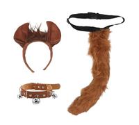 PENIKOKO 1 Set Costume D'animal Serrage-tête Oreilles de Cheval Queue de Cheval Tunique Festif pour Garçon et Filles Présents de Fête Nouvel An
