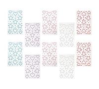 PENIKOKO 10 Feuilles 10 Autocollants Strass 3D D’Étoiles et Cœurs Nacrés Multicolores pour Maquillage, Ongles et Décoration Corporelle - Stickers Bijoux Festival et Loisirs Créatifs