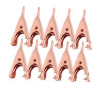 PENIKOKO 10 pièces Pinces Crocodile Cuivre Pur à Mâchoire Plate Micro Clips pour Connexions Électriques Temporaires Accessoires de Test de Fils Compactes et Résistantes Corrosion