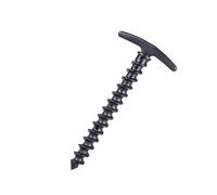 PENIKOKO 10 Pièces Piquets de Tente Nylon Lot de Piquets Spiraux Robustes pour Camping Extérieur Fixation Sol Difficile Neige et Boue Sol Noir