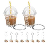PENIKOKO 10 Pièces Porte-clés Bubble Tea Mignon Simulacre de Boisson Breloque Kawaii pour à Main Accessoire Léger et Brillant pour Femmes et Filles