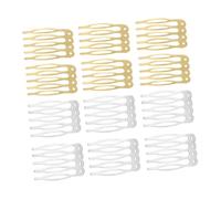 PENIKOKO 100 pièces Peignes Métal à Dents Clips Fixation Perruques Accessoires DIY pour Résistants et Adaptés à Types de Cheveux Or et