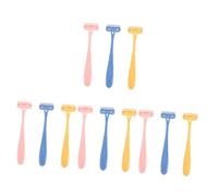 PENIKOKO 12 Pièces Rasoirs à Poils Portables Épilateur à Lames Inoxydable pour Jambes et Corps Outils de Rasage Pratiques Jaune Rose Bleu