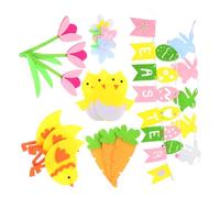 PENIKOKO 18 Pcs Bannière de Pâques Feutre Œufs Décorations Festives pour Maison Événements Kit de Décoration Élégant pour Pâques