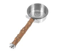 PENIKOKO 1pièce Support Bois pour Perroquet avec Bol Acier Inoxydable Étagère De Nourriture pour Oiseaux Idéale pour Cockatiels Et Perroquets