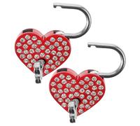 PENIKOKO 2 ensembles Cadenas Forme de Cœur Doré avec Lot de Cadenas de Voyage Compacts pour Bagages Casiers et de Couple Serrure Romantique Sécurisée et Décorative