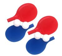 PENIKOKO 2 Ensembles Jeu de de Tennis de Table Garçon Fille Plastique avec Balles pour Débutants Jeux Extérieur Jardin Rouge Bleu