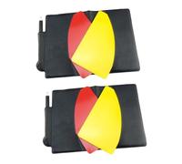 PENIKOKO 2 Ensembles Set de Kits Portables de Cartons Arbitre PVC Rouge et Jaune Multi Fonction pour Football Rugby et Badminton avec Carnet de Match