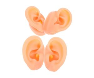 PENIKOKO 2 Paires Modèles Oreilles Silicone Souple et Flexible Gauche et Droite Réalistes pour Pratique de Piercing Affichage de Boucles Oreilles et Enseignement Acupuncture