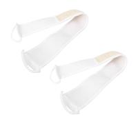 PENIKOKO 2 Pièces Bande Exfoliante Double-face Blanche pour Bain Lanière de Lavage Corps et Confortable Accessoire Salle de Bain pour Gommage et Massage Quotidien