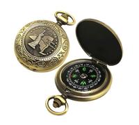 PENIKOKO 2 Pièces Boussole de Poche Rétro Vintage Compas Scout Multifonction Précis Accessoire Portable pour Randonnée Camping et Survie Extérieur Cadeau Élégant