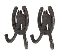 PENIKOKO 2 Pièces Crochets Muraux Vintage Forgé Forme de à Cheval Lot de Crochets Décoratifs Cheval pour Suspendre Vêtements et Chapeaux Robuste et Décoratif pour Maison