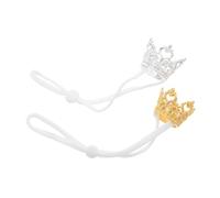 PENIKOKO 2 Pièces Crown for Hamster with Adjustable Elastic Strap Small Animal Dress Up Accessory for Rabbits Guinea Pigs Royalty Theme Pet Party Hat