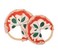 PENIKOKO 2 pièces Disque Volant pour Chien Pizza Extérieur Résistant Coton pour Chiot Jeu Interactif de Lancer et Rapport Stimule Activité et Entraînement